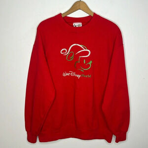 Walt Disney World Mickey Mouse Christmas Glitter Graphic Crewneck Sweatshirt
